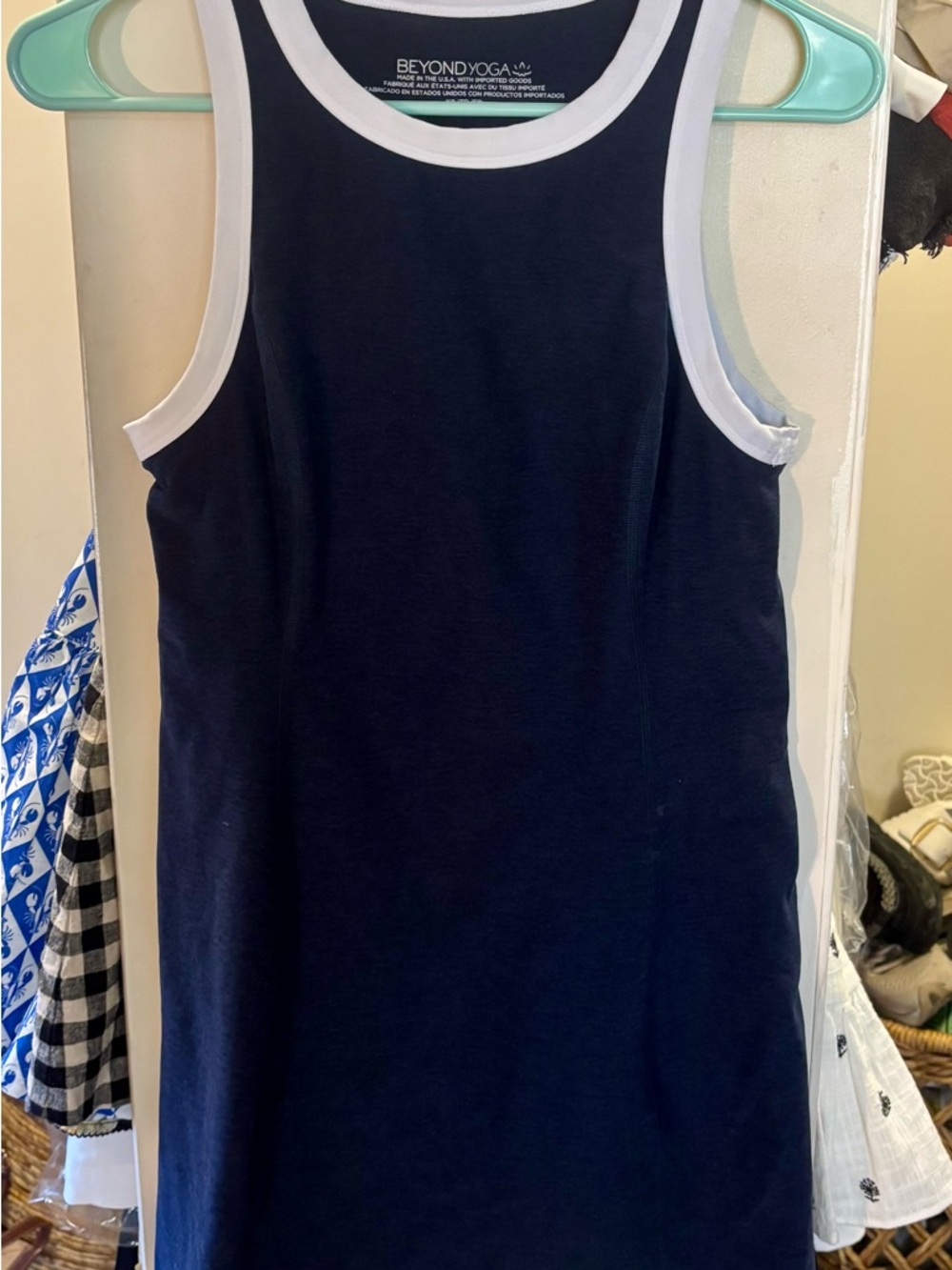 Beyond Yoga Navy Mini Dress with White Trim Size XS - Picture 3 of 4